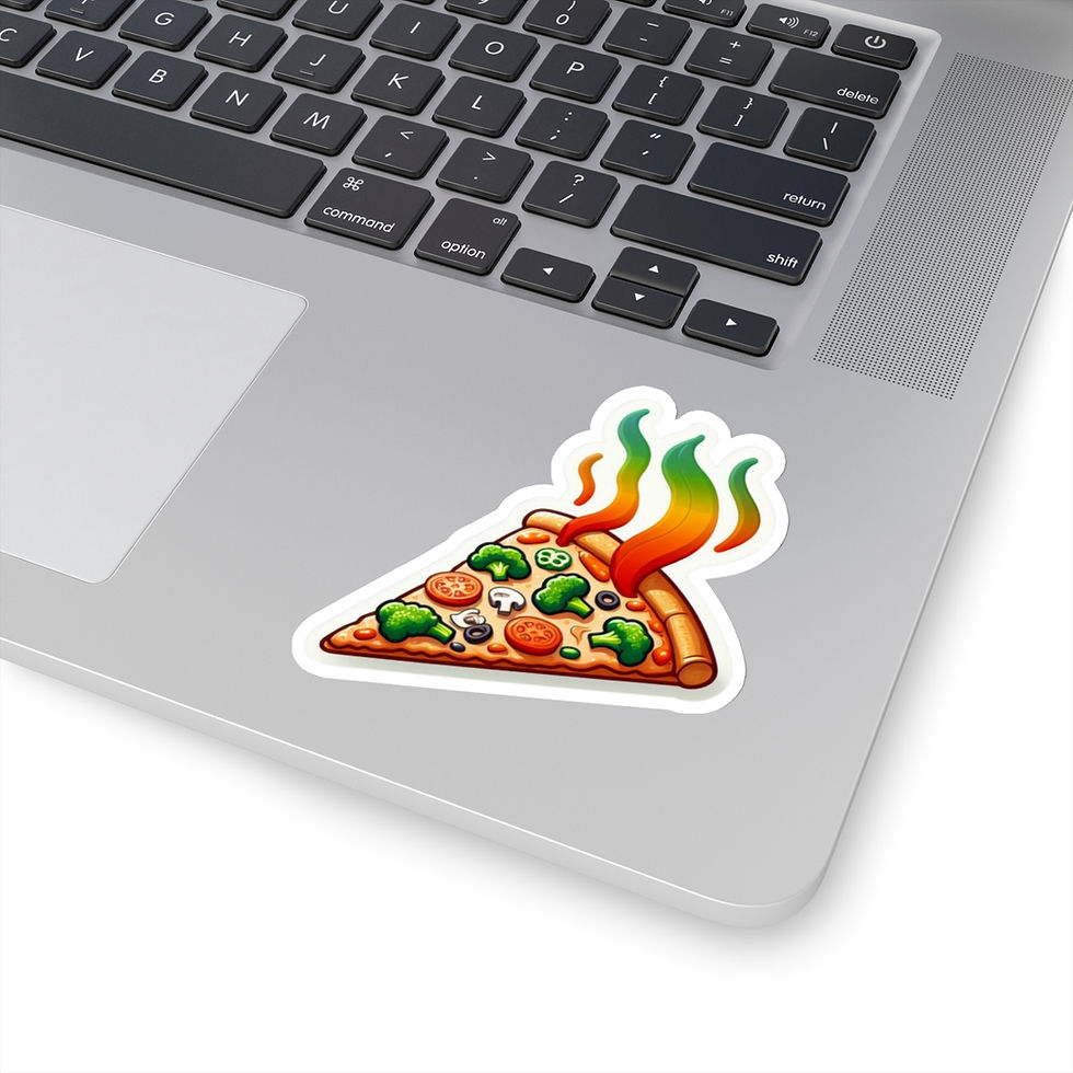 Thumbnail: Veggie Pizza Slice Foodie Vinyl Stickers, Laptop, Journal, Water Bottle, #26