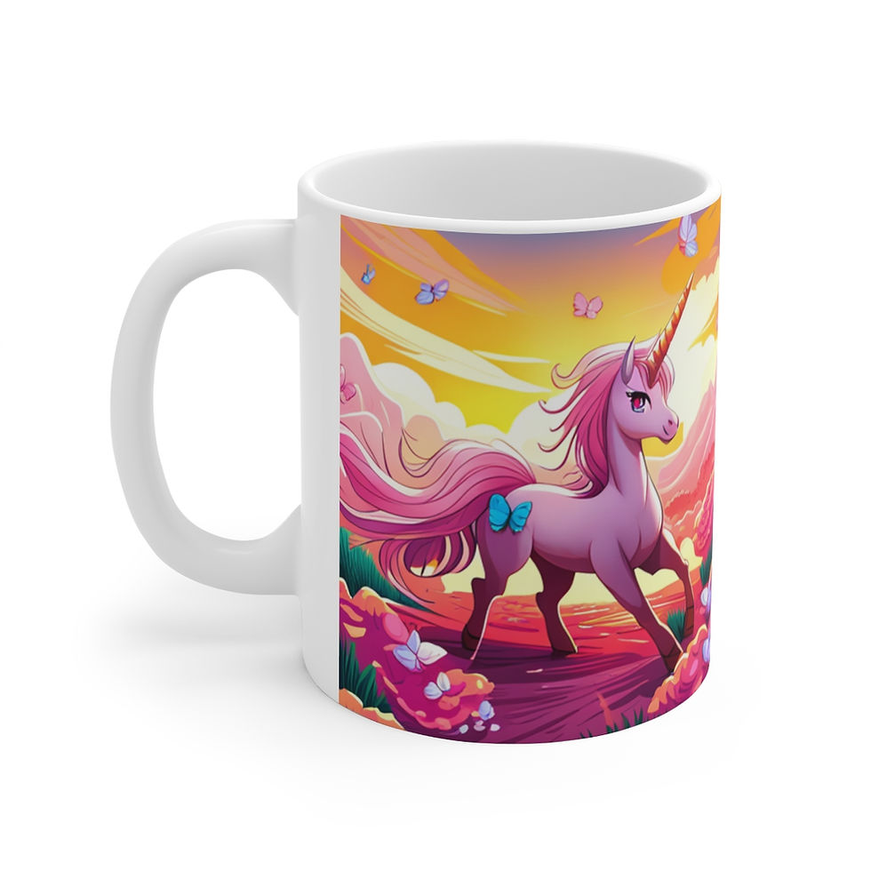 Thumbnail: I Dream of Unicorns & Butterflies #17 Ceramic 11oz Decorative Coffee Mug