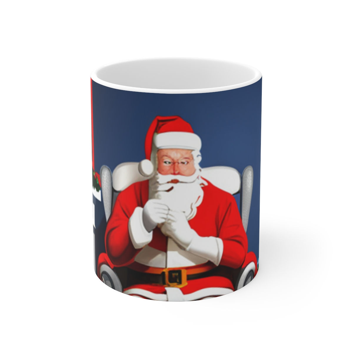 Merry Christmas Santa Fire Place Decorative 11oz Ceramic Coffee Mug Design #4