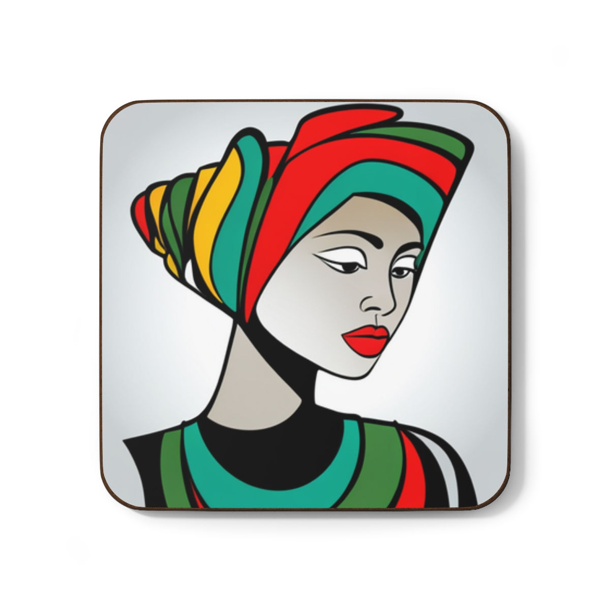 Colorful #27 African Cultural Designs Hardboard Back Beverage Coasters