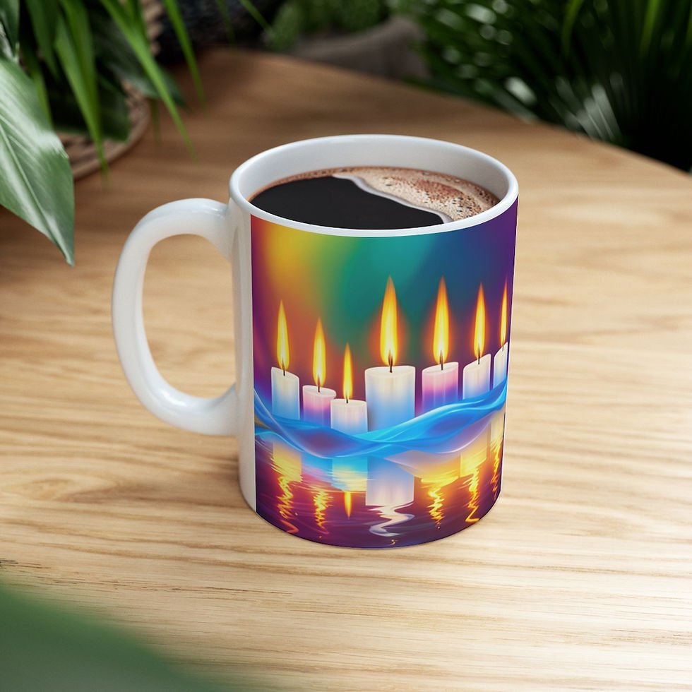 Thumbnail: Happy Birthday Candles #4 Ceramic 11oz Mug AI- Unique Artwork