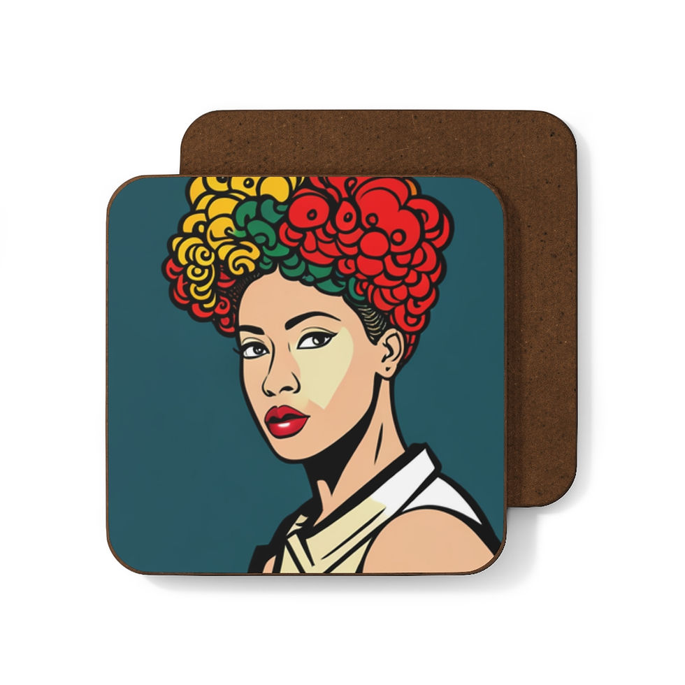 Thumbnail: Colorful #16 African Cultural Designs Hardboard Back  Beverage Coasters