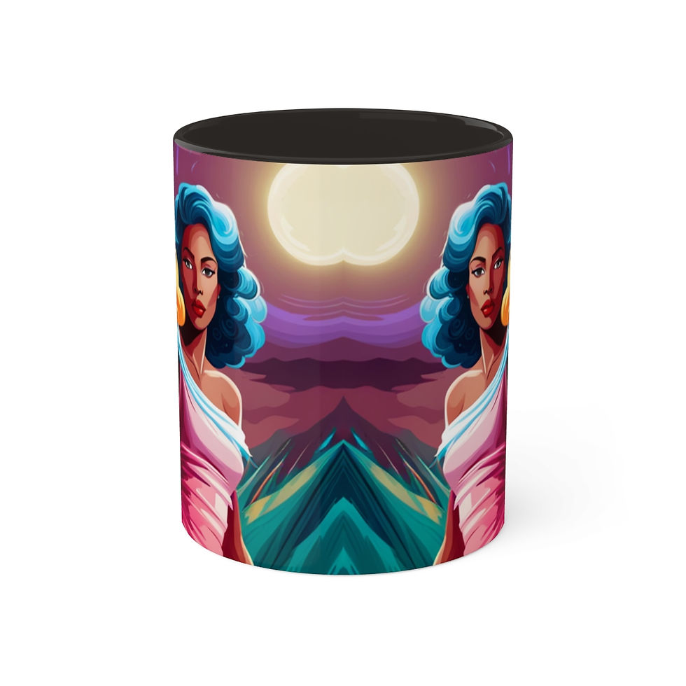 Thumbnail: African Cultural Designs Pop Art Colorful #6 11oz Black Accent Coffee Mug