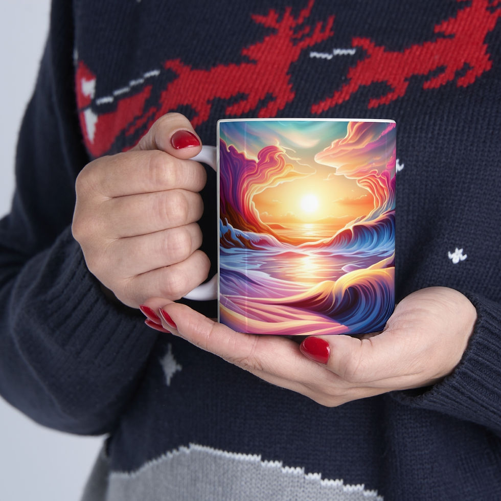 Thumbnail: Aquatic fantasy Sunset #7 Decorative 11oz Ceramic Coffee Mug