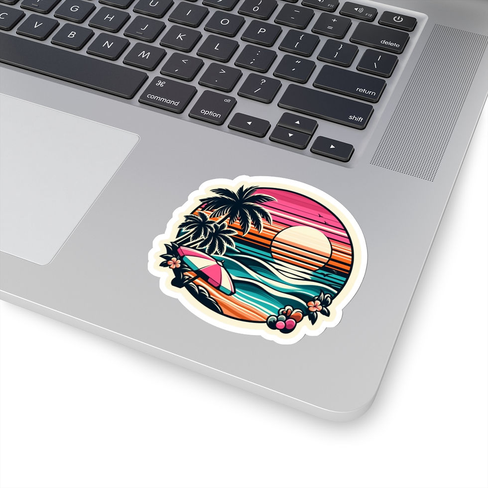 Thumbnail: Good Vibes Sunset Vinyl Stickers, Laptop, Positivity, Self-Love, Cheerful #1