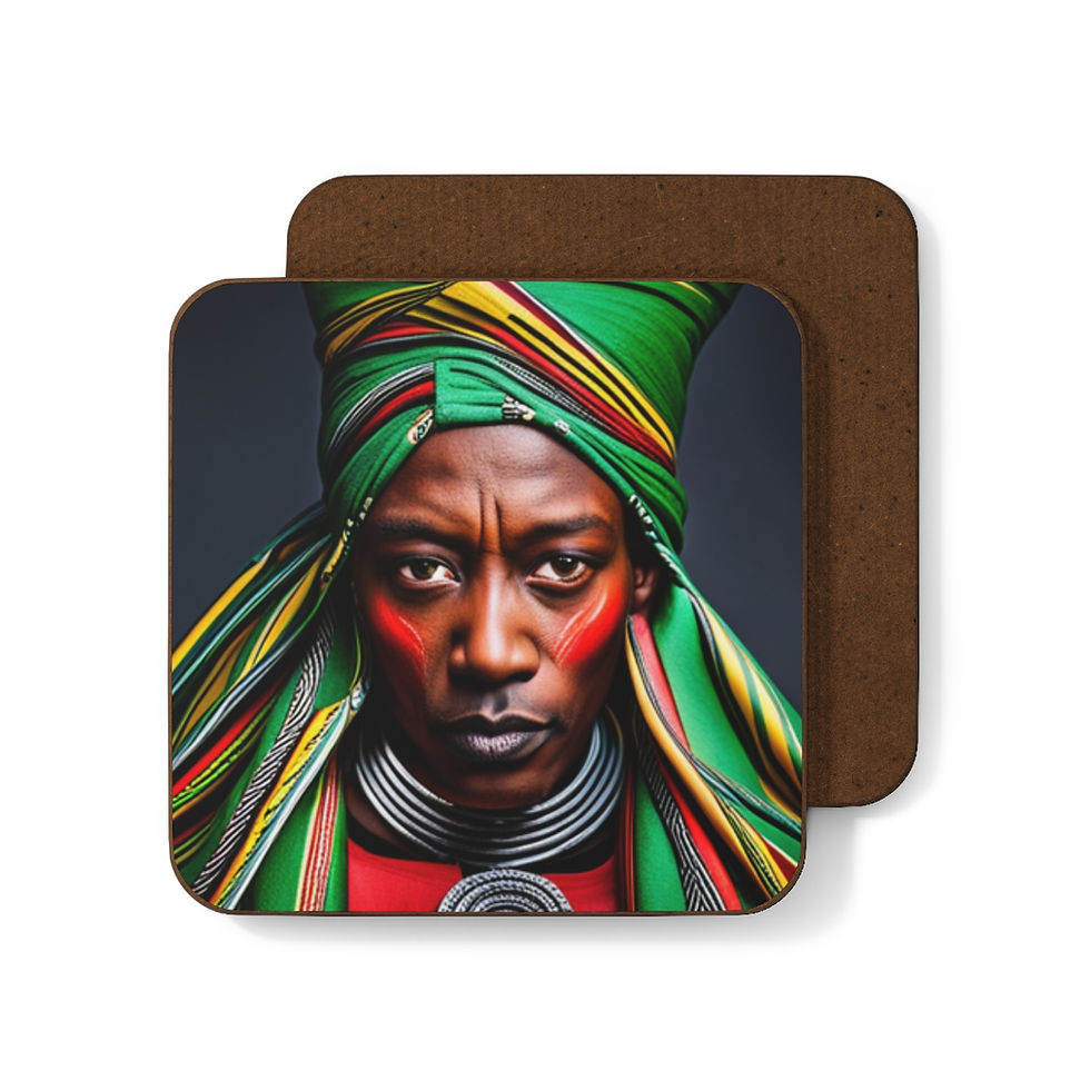Thumbnail: Colorful #9 African Cultural Designs Hardboard Back  Beverage Coasters