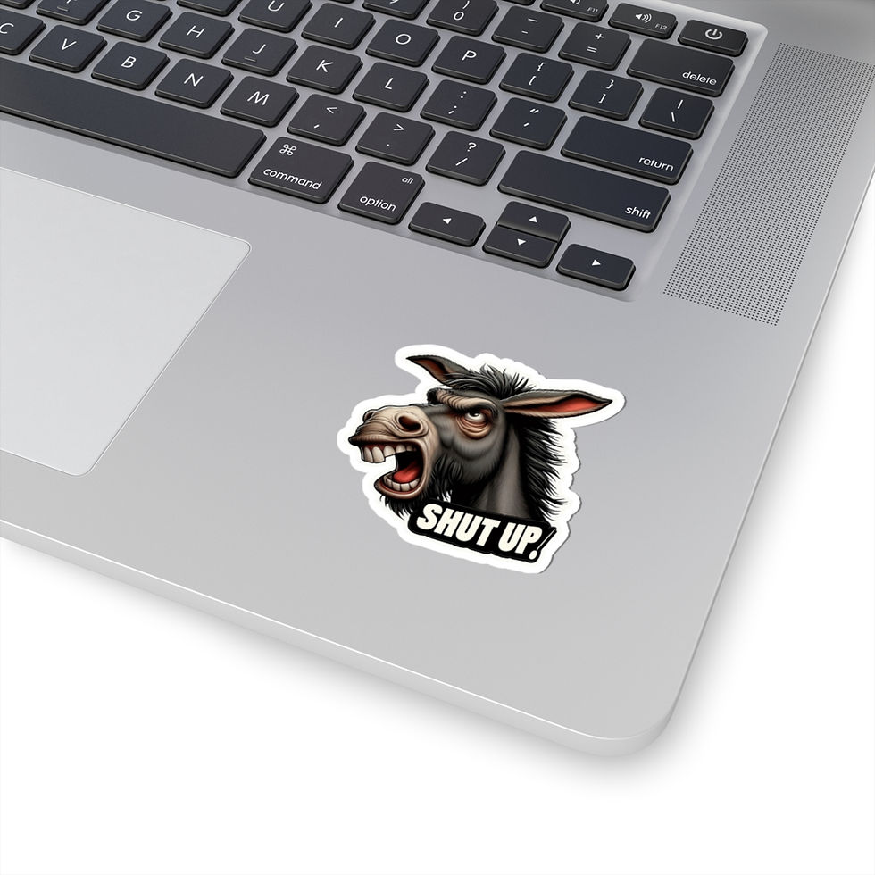Thumbnail: Funny Angry Stubborn Mule Shut-up Vinyl Stickers, Laptop, Whimsical, Humor #6