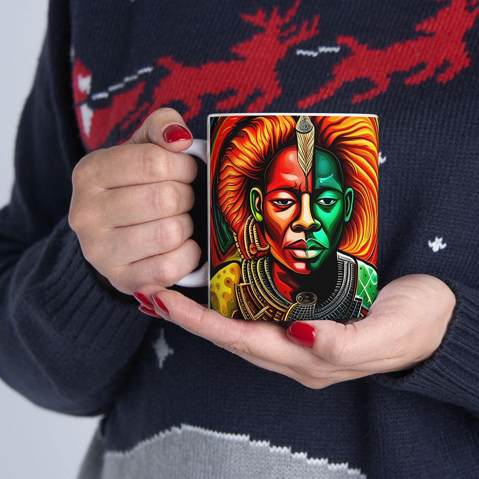 Thumbnail: African Cultural Designs Warrior King #10 11oz Decorative Coffee Mug