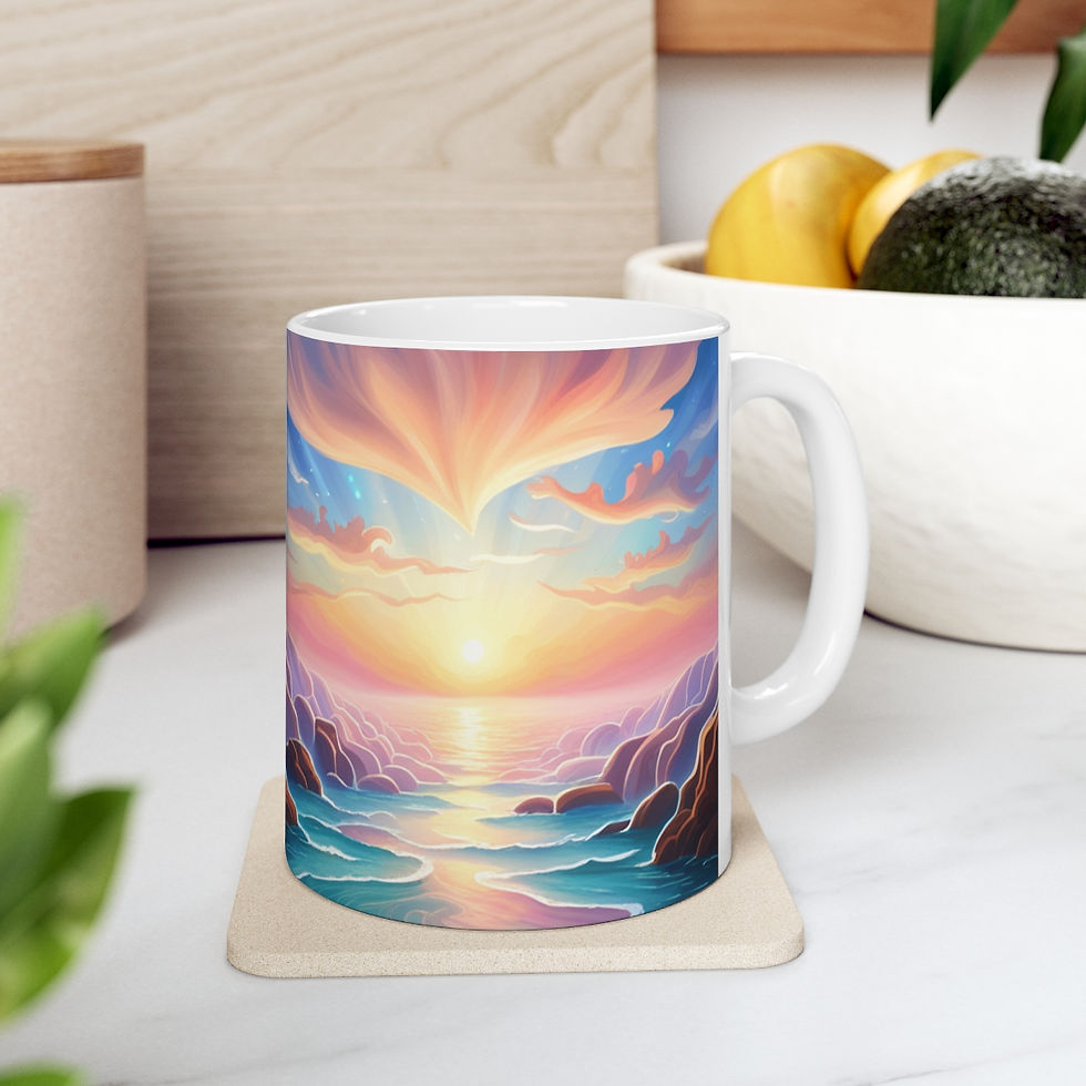 Thumbnail: Aquatic fantasy Sunset #11 Decorative 11oz Ceramic Coffee Mug
