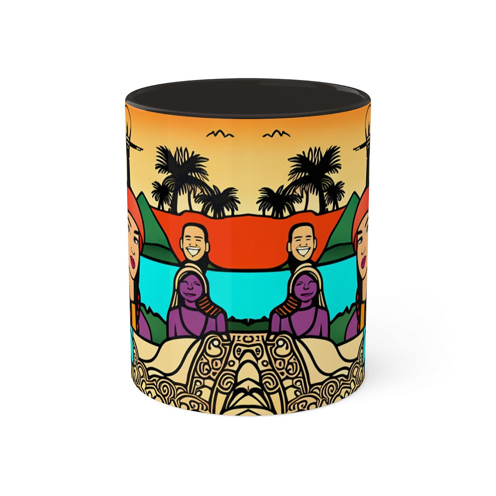 Thumbnail: African Cultural Designs Pop Art Black Colorful #26 11oz Black Accent Coffee Mug