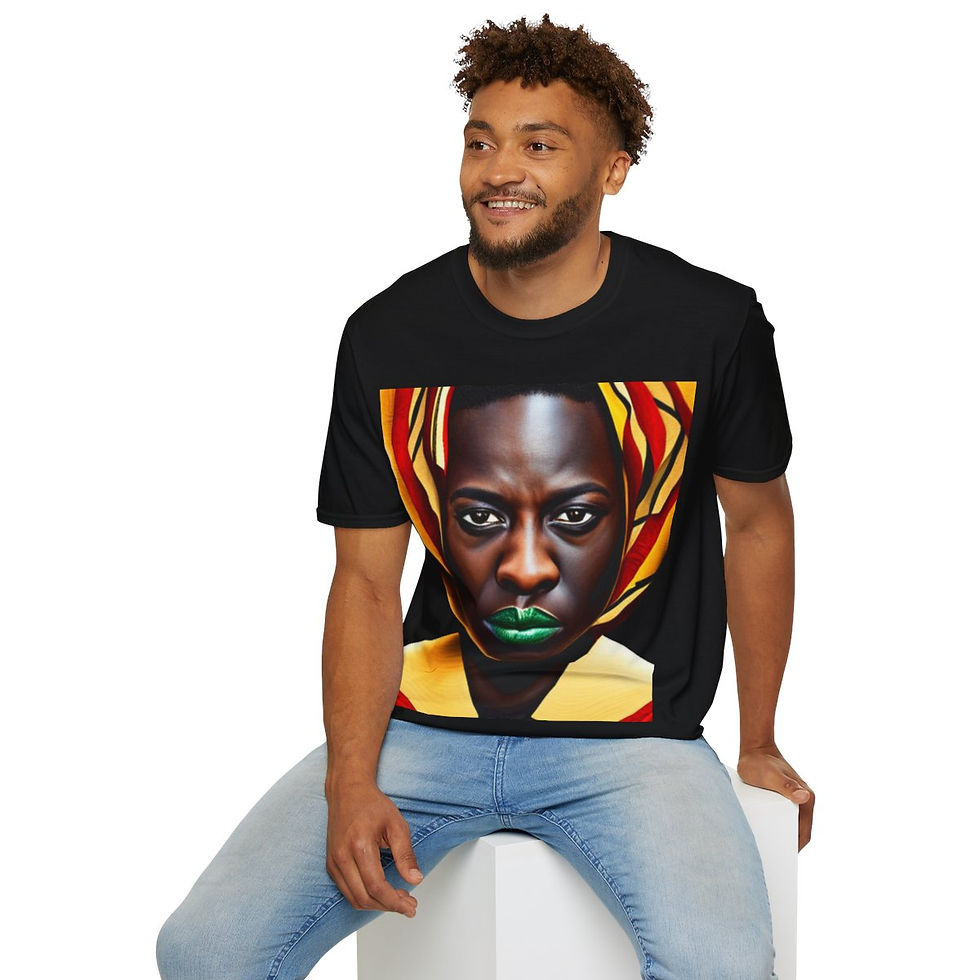 African Cultural Designs Warrior King #4 Softstyle Crewneck T-Shirt