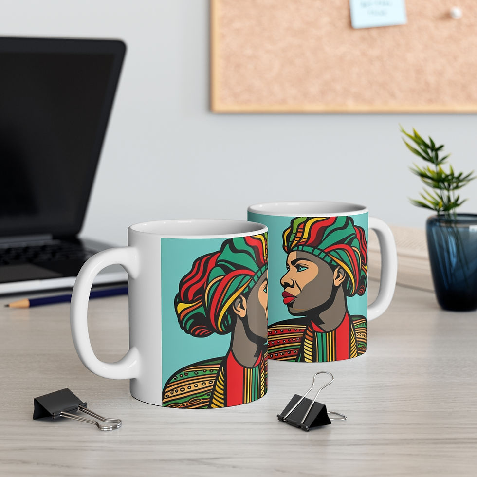 Thumbnail: African Cultural Designs Warrior Queen #16 11oz Decorative Coffee Mug