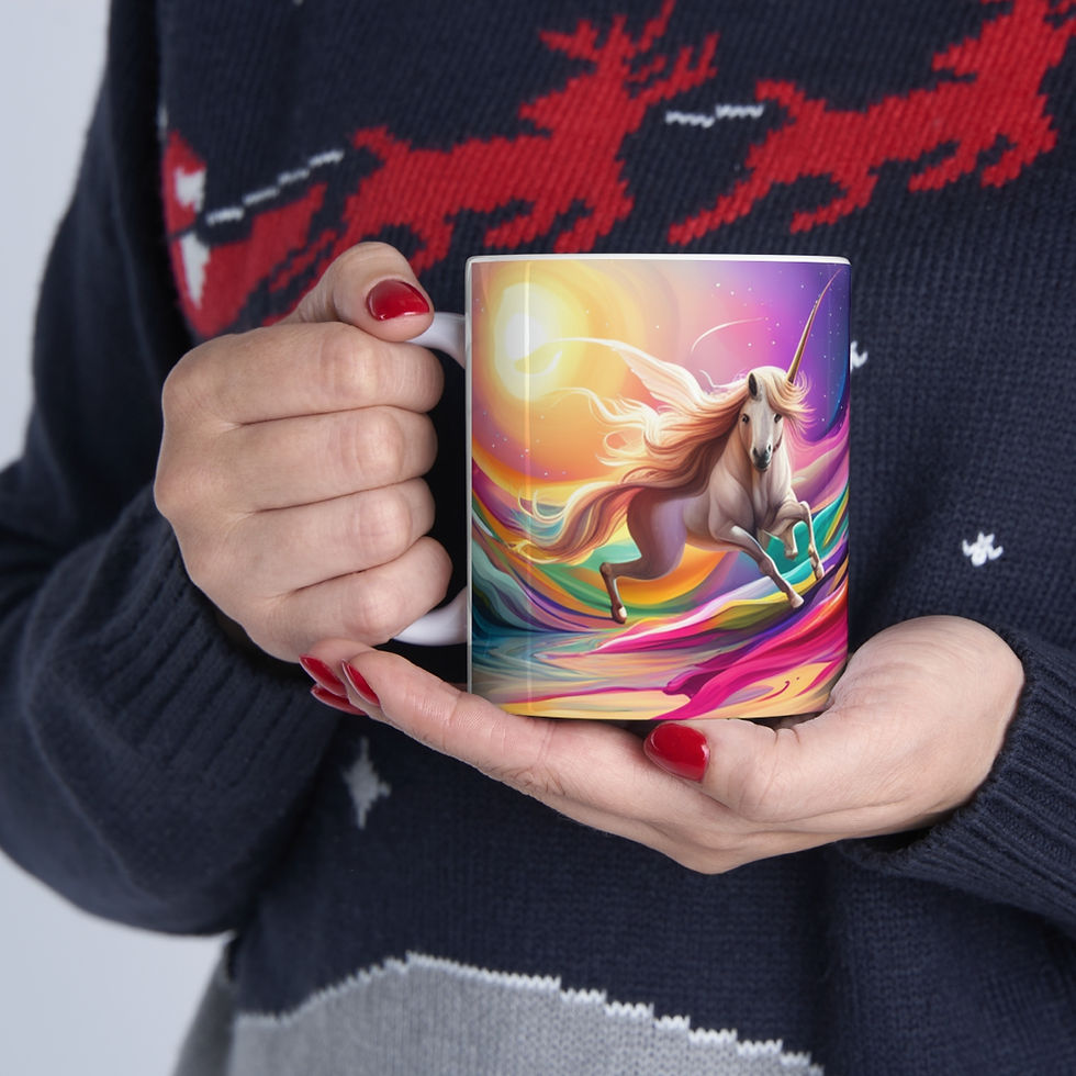 Thumbnail: I Dream of Unicorns & Butterflies Design #1 Ceramic 11oz Mug Artwork