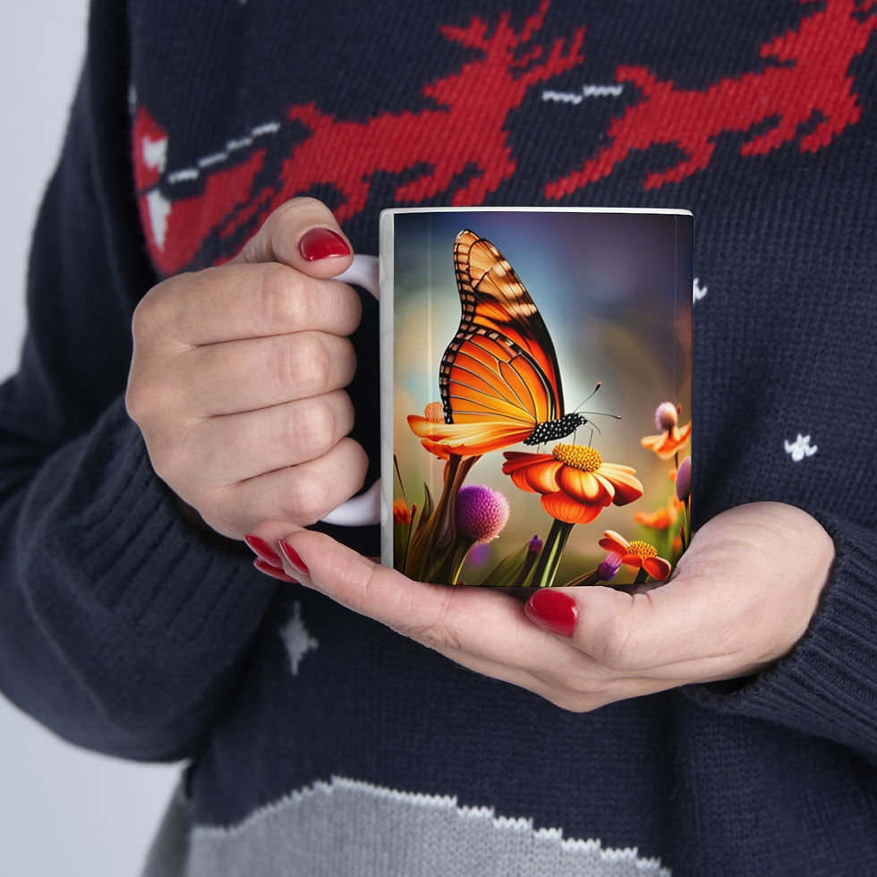 Thumbnail: November Topaz Birthday Fairies & Butterflies #2 11oz Ceramic Coffee Mug