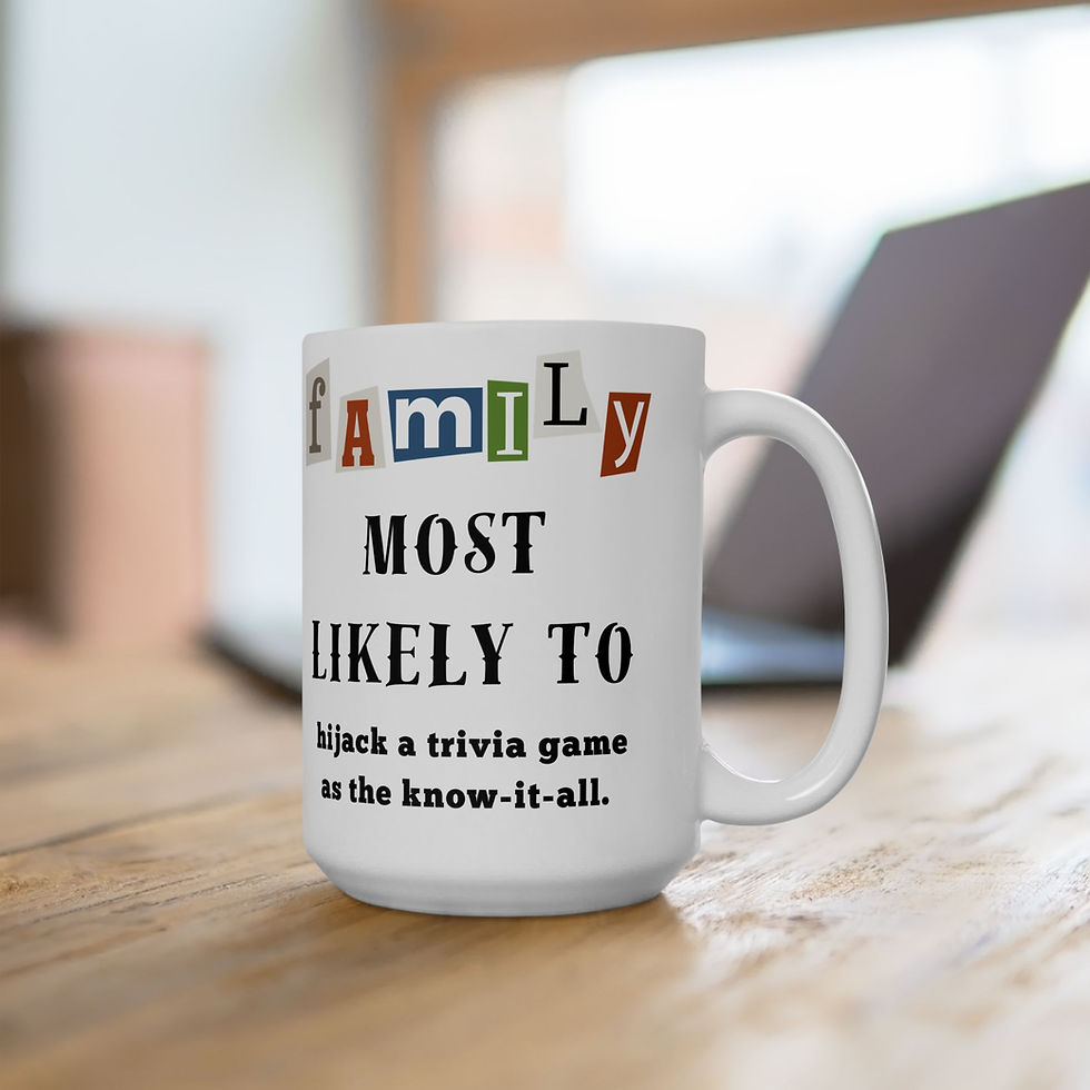 Thumbnail: Family "Most Likely to" Hijack a trivia game 11oz/15oz Ceramic Tea Coffee Mug