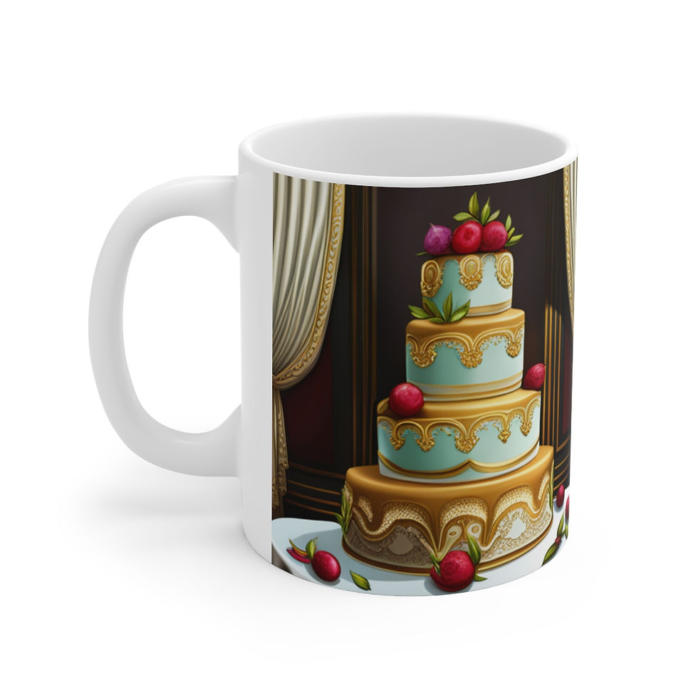 Thumbnail: Happy Birthday Cake Celebration #2 11oz Ceramic Coffee Mug mug AI- Unique