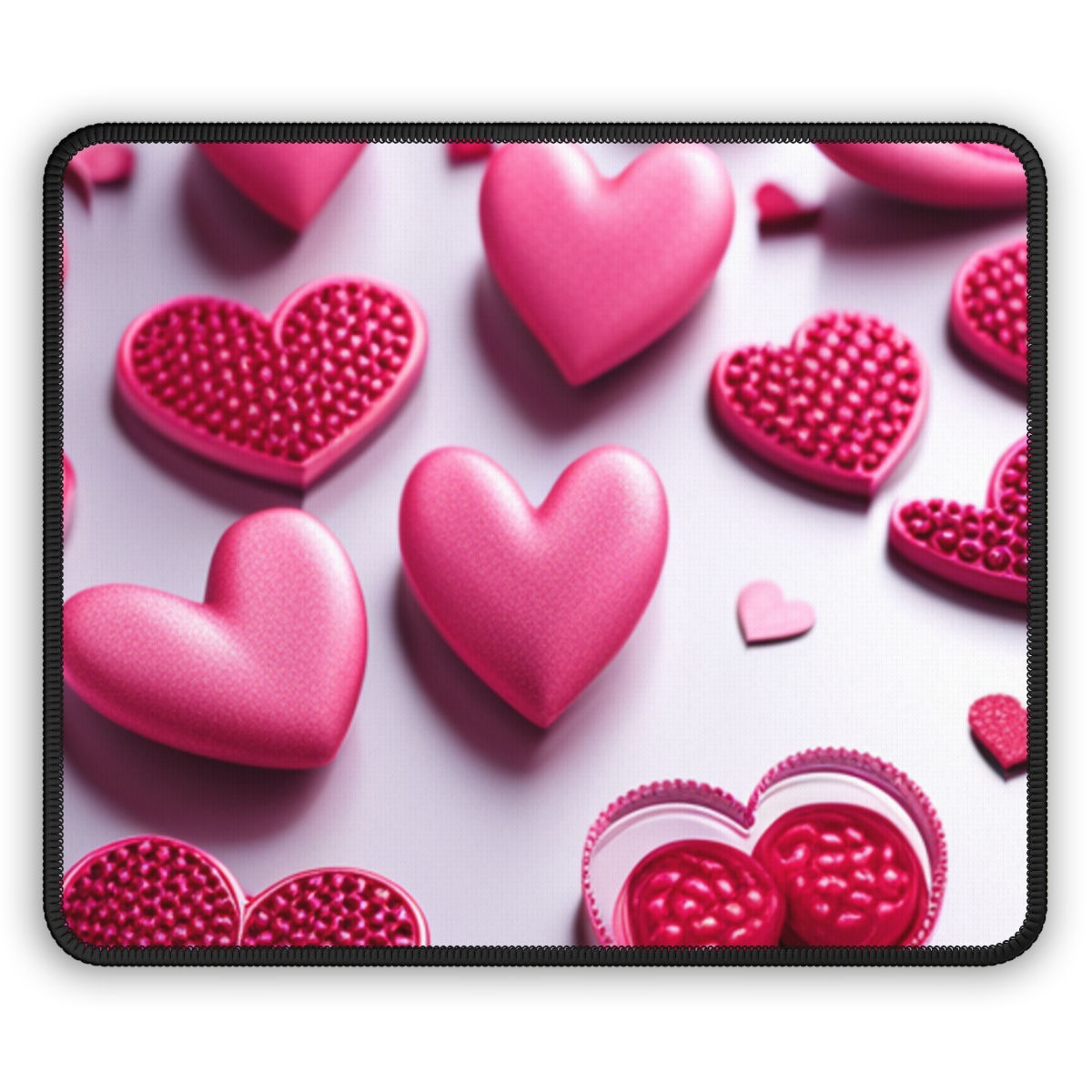 Charming Pink Heart Collection #1 Graphic Printed Mouse Pad AI Image 9" x 7"