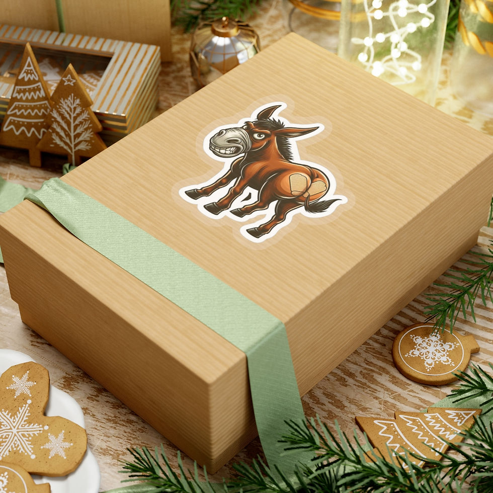Thumbnail: Funny Angry Stubborn Mule Vinyl Stickers, Laptop, Journal, Whimsical, Humor #1