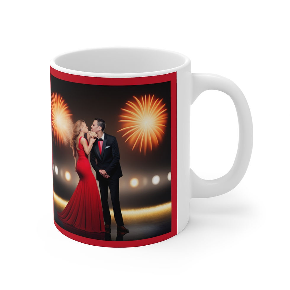 Thumbnail: New Year's Celebration Couple Decorative 11oz Ceramic Coffee Mug Design #7