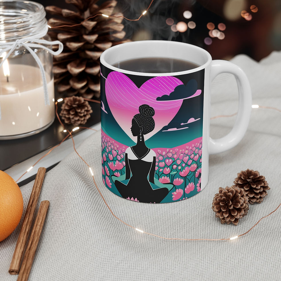 Thumbnail: Love Charming Pink Heart Collection #19 Decorative 11oz Ceramic Coffee Mug