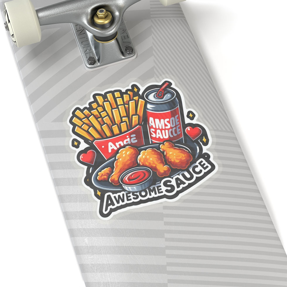 Thumbnail: Chicken & Fries Foodie Kiss-Cut Vinyl Stickers Glossy Finish