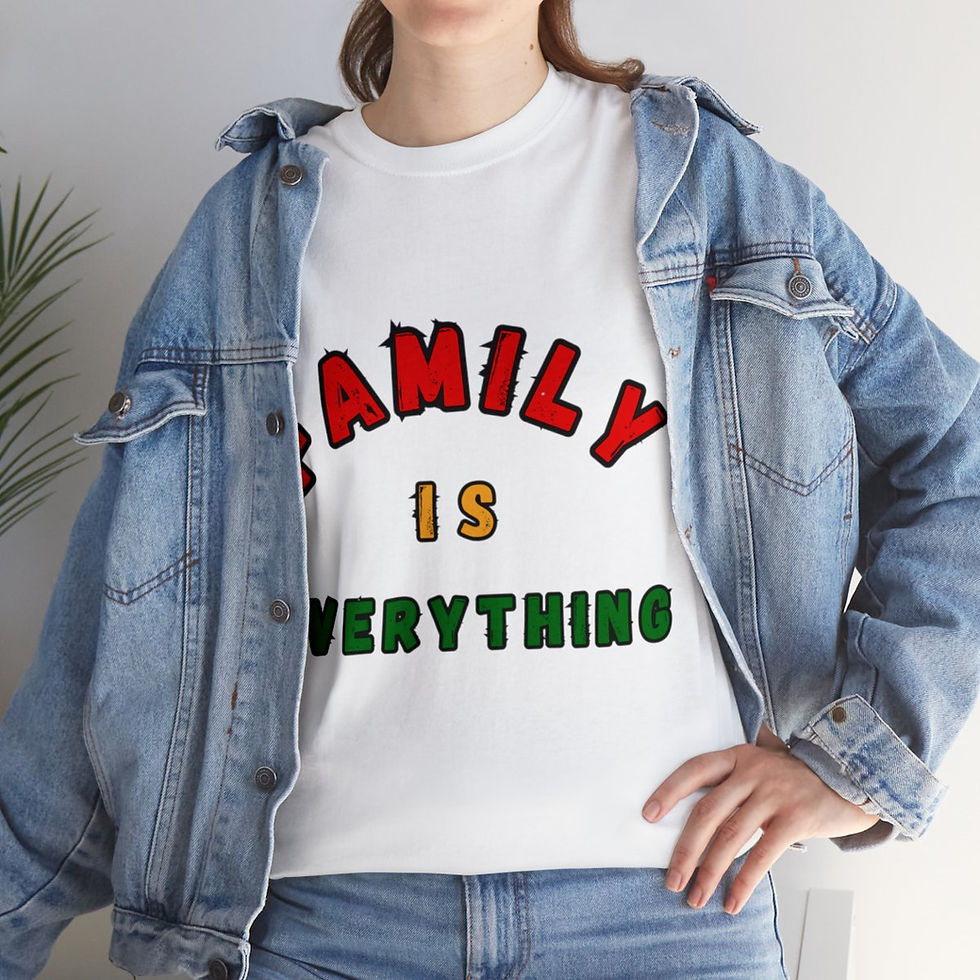 Thumbnail: Muse Wearable Afrocentric Family is Everything Unisex Cotton Crewneck T-Shirt