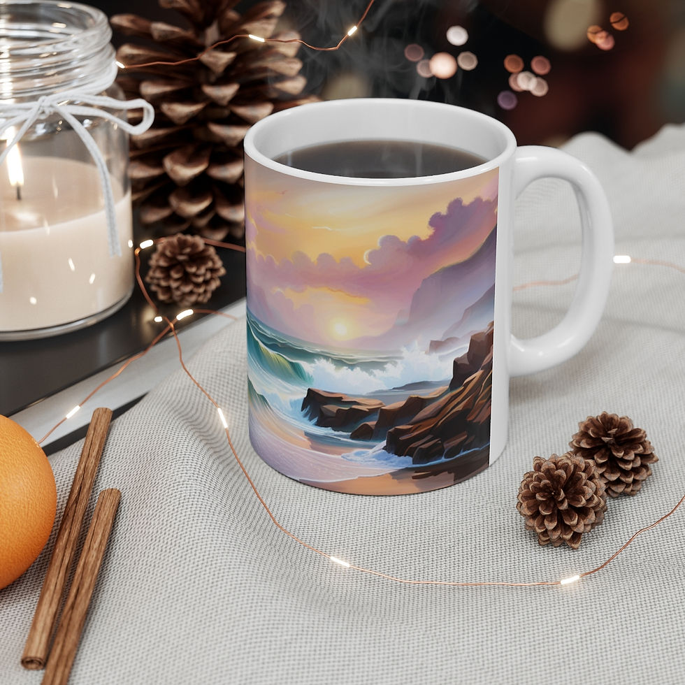 Thumbnail: Aquatic fantasy Sunset #22 Decorative 11oz Ceramic Coffee Mug