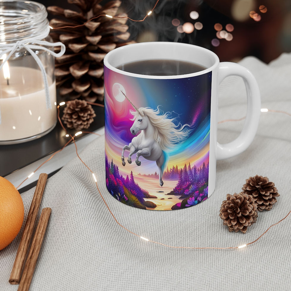 Thumbnail: I Dream of Unicorns & Butterflies Design #3 Ceramic 11oz Mug Artwork