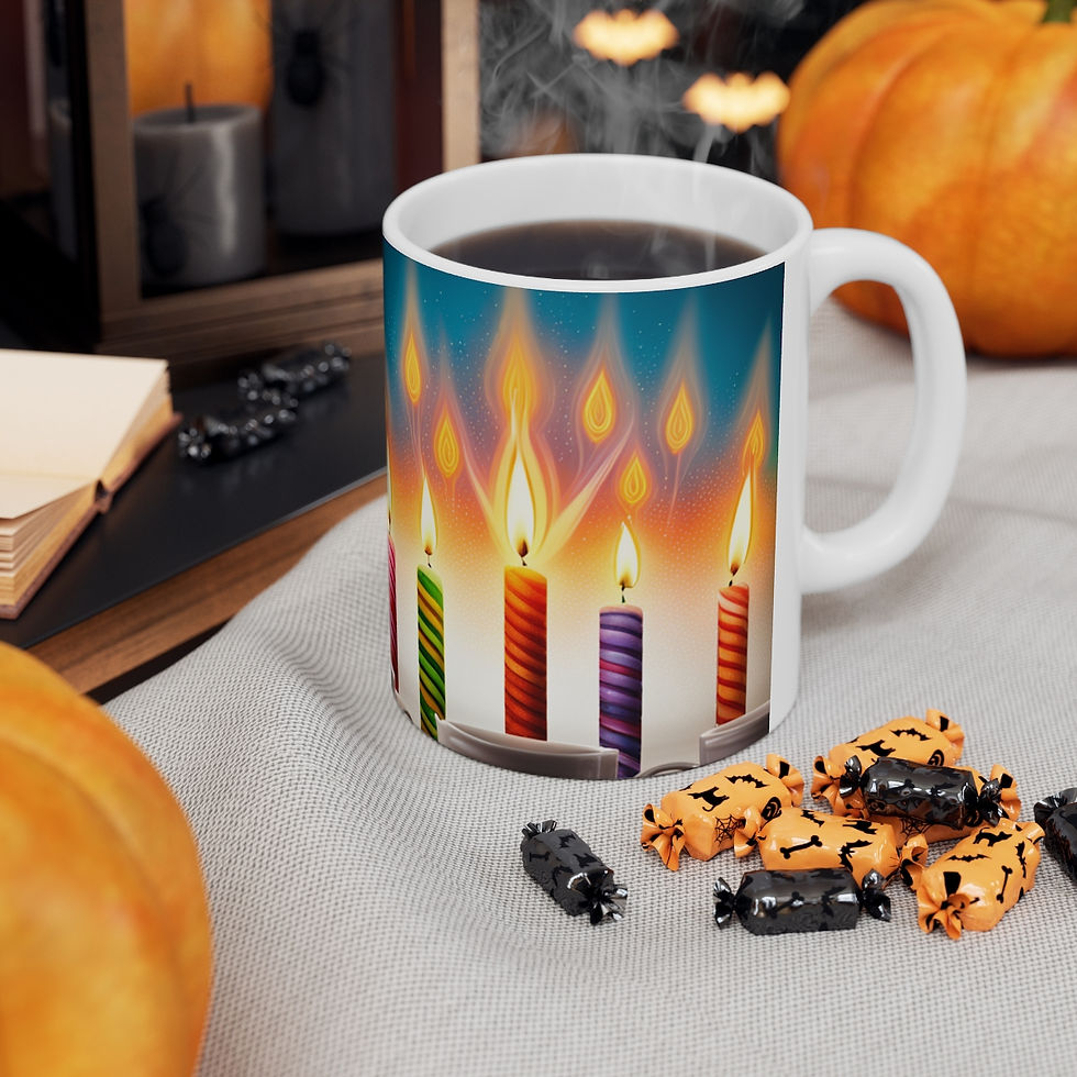 Thumbnail: Happy Birthday Candles #11 Ceramic 11oz Mug AI- Unique Artwork