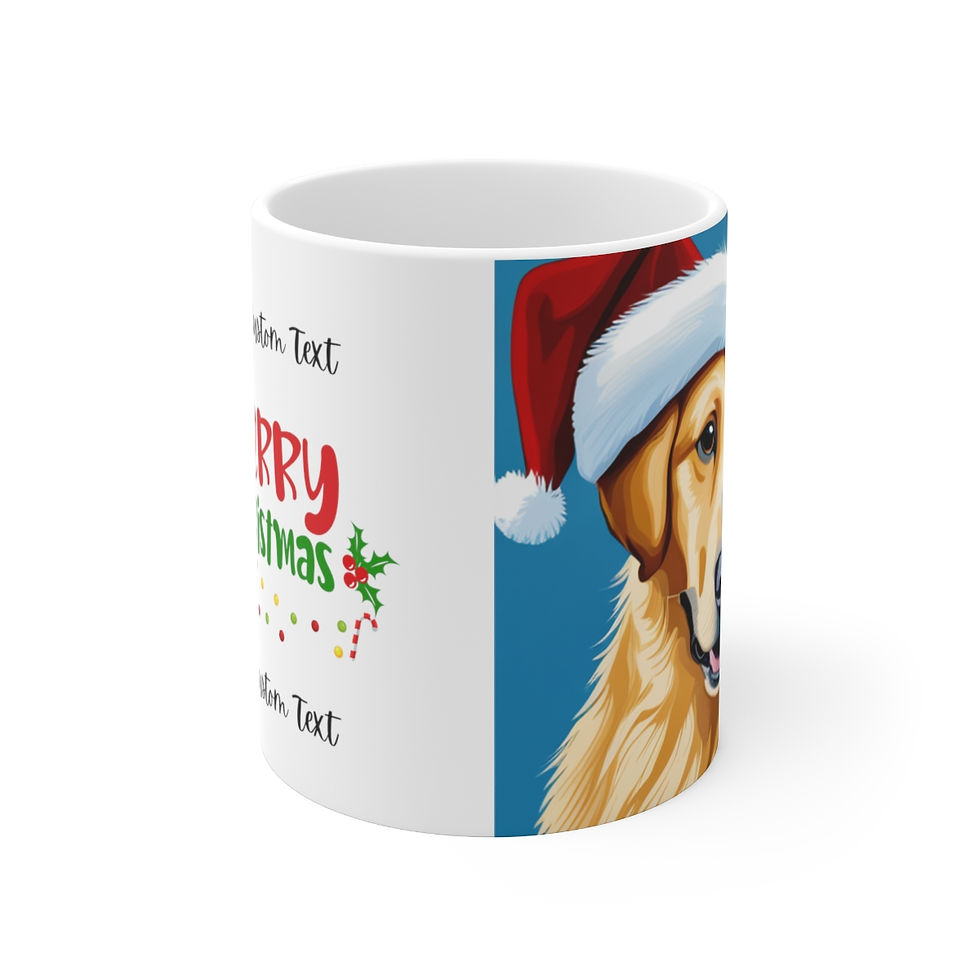 Thumbnail: Customizable  Golden Retriever #11 Christmas Vibes 11oz Ceramic Coffee Mug