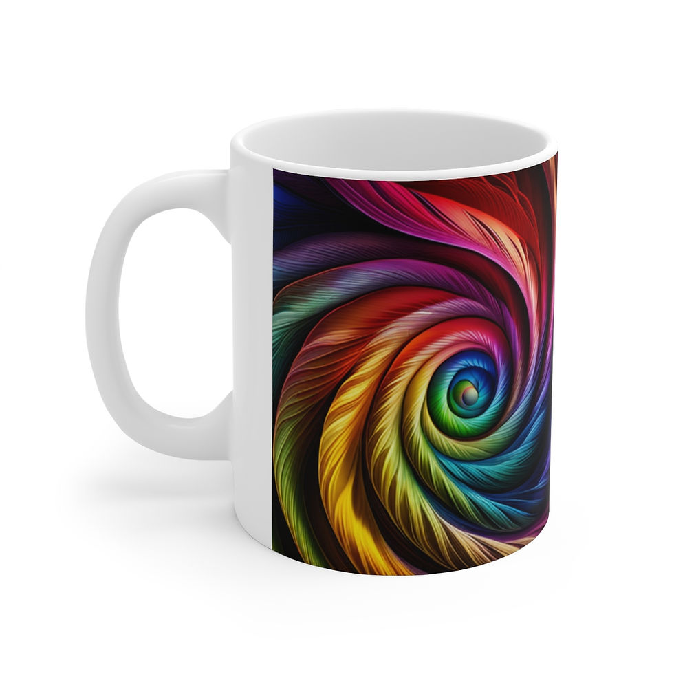 Thumbnail: Color Fusion Rainbow Swirls in Motion #13 Decorative 11oz Ceramic Coffee Mug