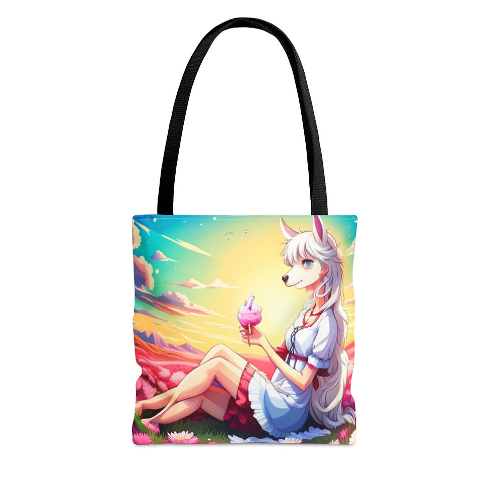Thumbnail: She's my Llama #1 Tote Bag AI Artwork 100% Polyester