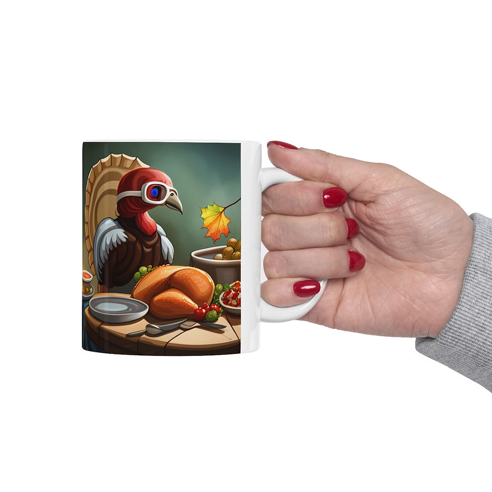Thumbnail: Happy Thanksgiving Take Flight Turkey Decorative 11oz Ceramic Coffee Mug Artwork