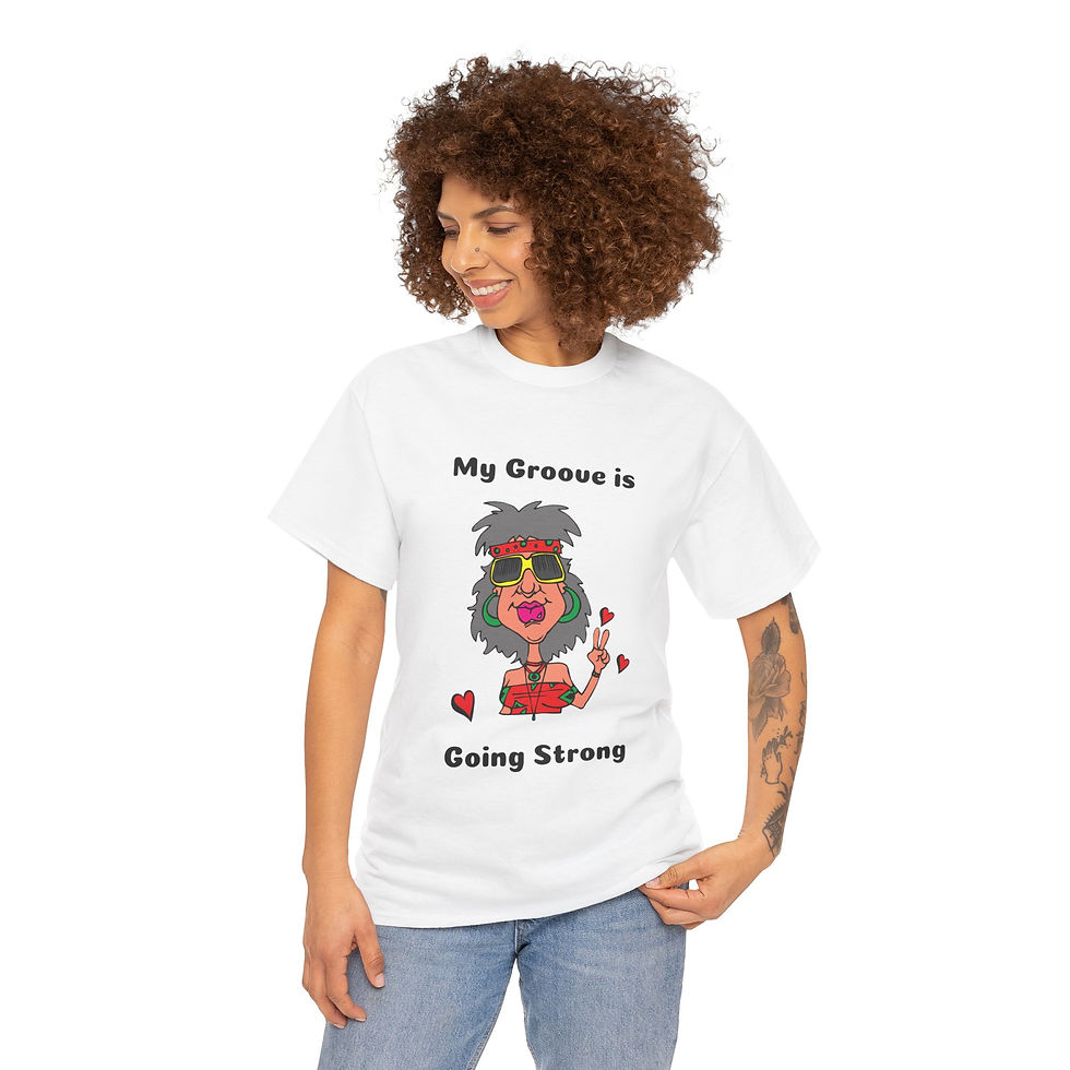 Thumbnail: Hippie Granny My Groove is Going Strong Unisex Heavyweight 100% Cotton T-Shirt