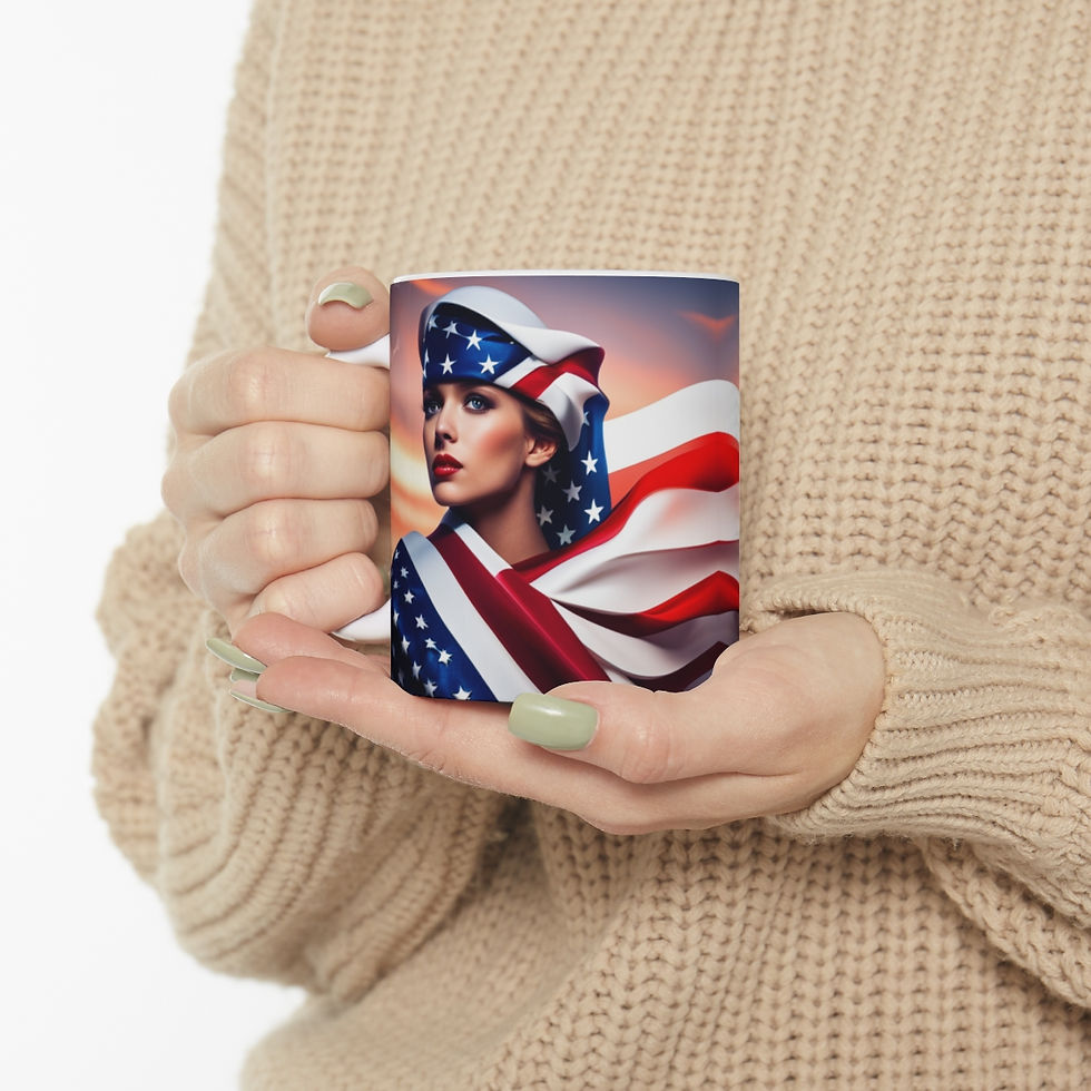 Thumbnail: The United States of America USA Flag Eagle #6 11oz Ceramic Coffee Mug