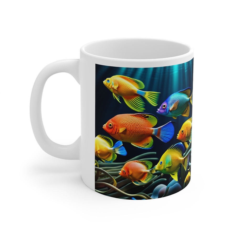 Thumbnail: Diverse Pattern of Sea Life Art  #2 11oz Ceramic Coffee Mug Decorative