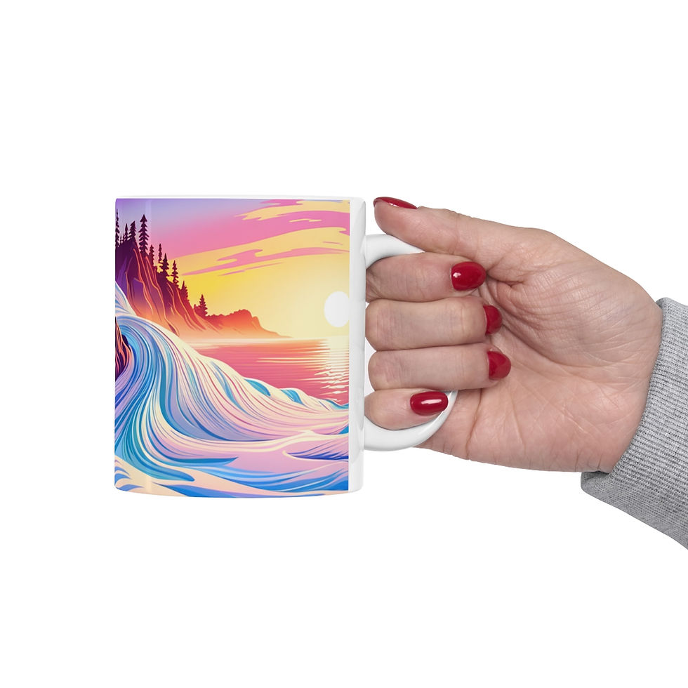 Thumbnail: Aquatic fantasy Sunset #18 Decorative 11oz Ceramic Coffee Mug