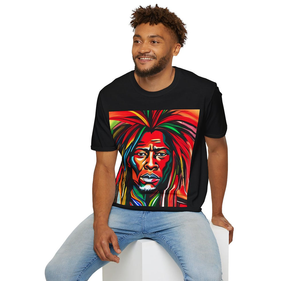 African Cultural Designs Warrior King #7 Softstyle Crewneck T-Shirt