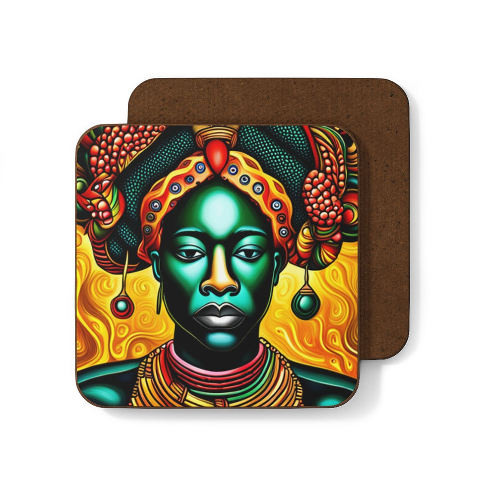 Thumbnail: Colorful #3 African Cultural Designs Hardboard Back  Beverage Coasters