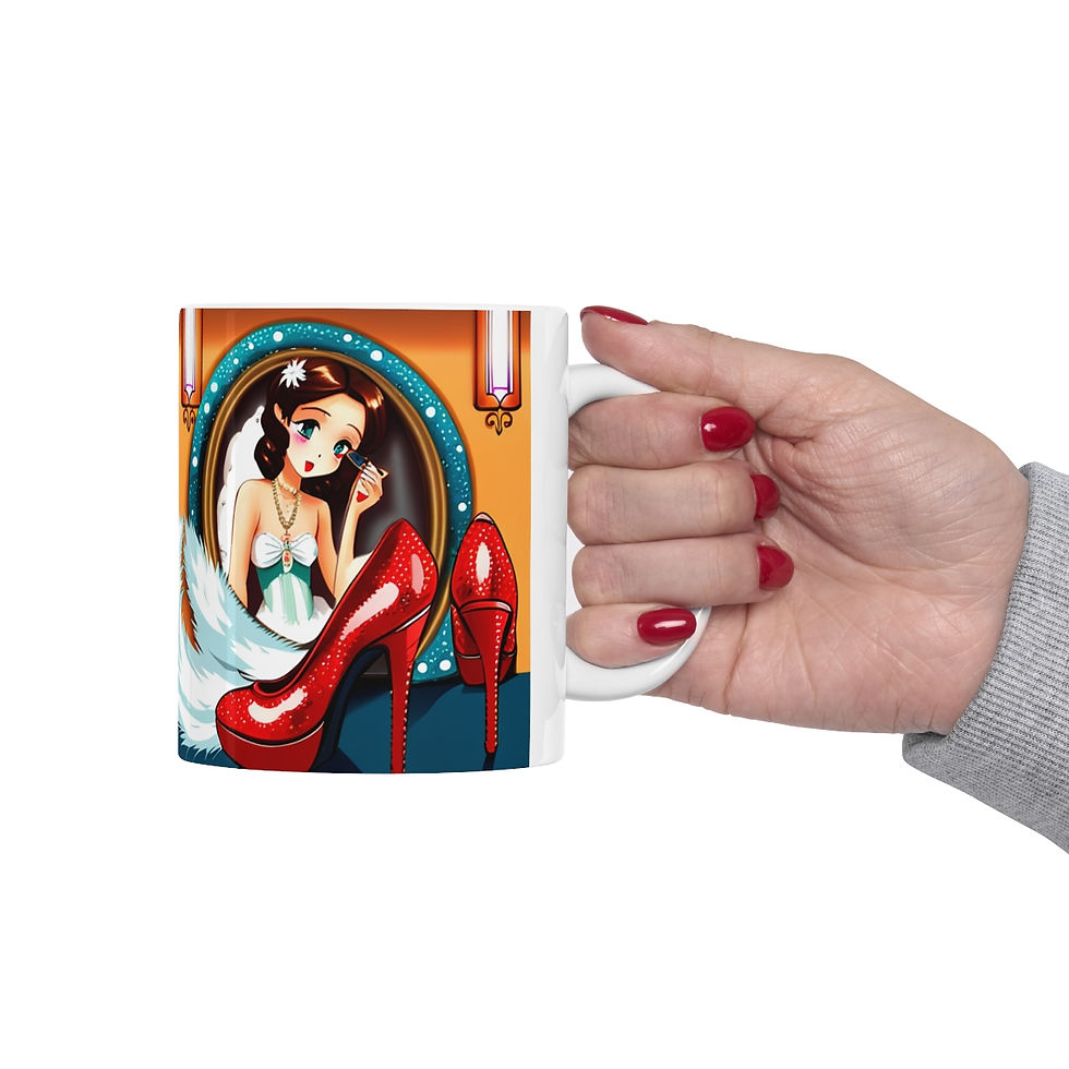 Thumbnail: Playing Dress up Just Like Mommie #5 Mug 11oz mug AI- Unique Artwork