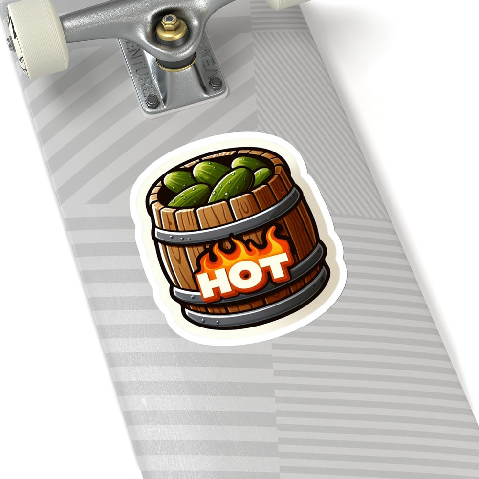 Thumbnail: Hot Sour Pickle Barrel Vinyl Sticker, Foodie, Mouthwatering, Whimsical, Food #6