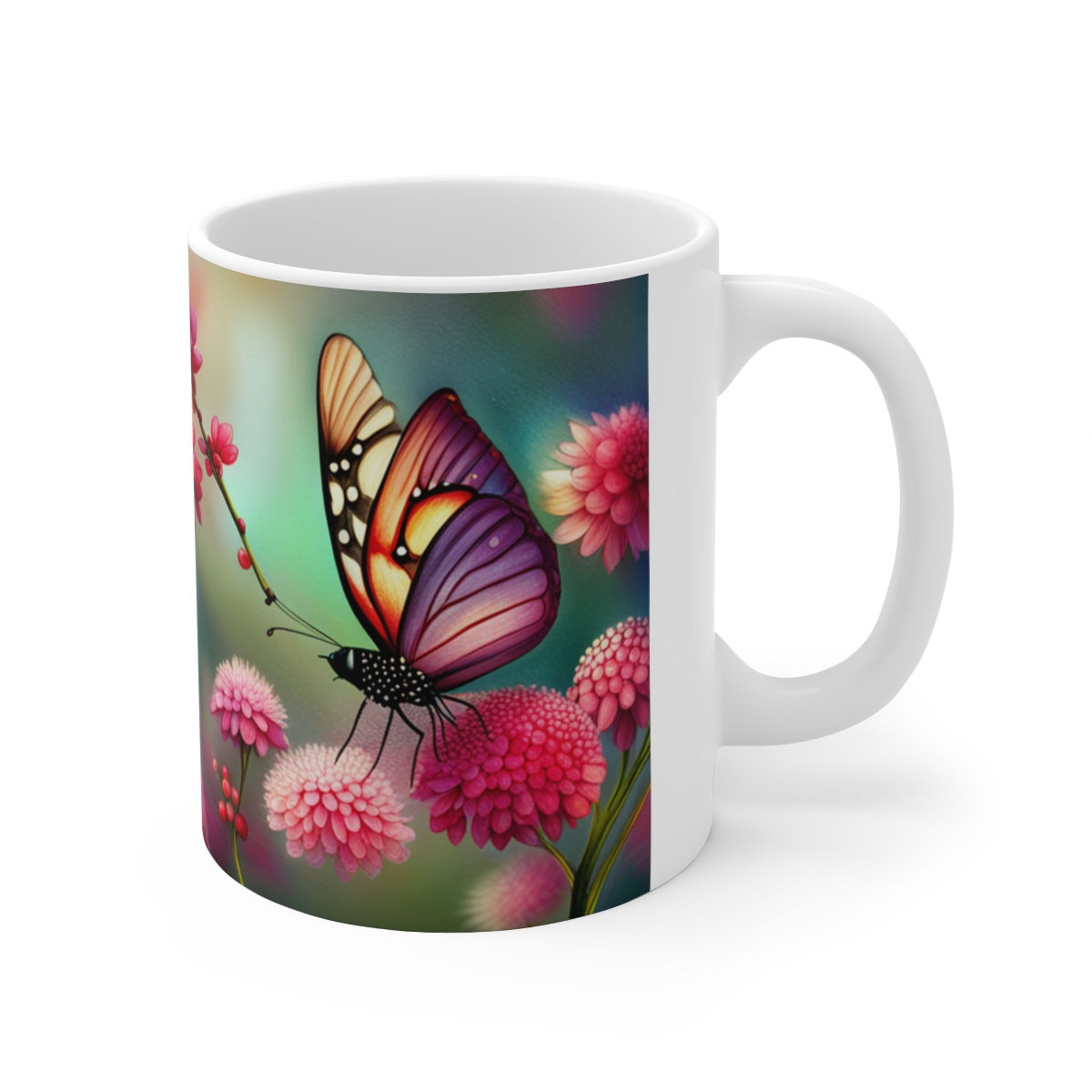 July Ruby Birthday Fairies & Butterflies #2 Decorative 11oz Ceramic Coffee Mug