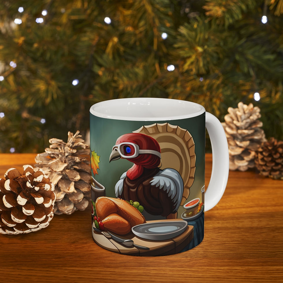 Thumbnail: Happy Thanksgiving Don't Eat Me Turkey Ceramic Coffee 11oz Ceramic Coffee Mug