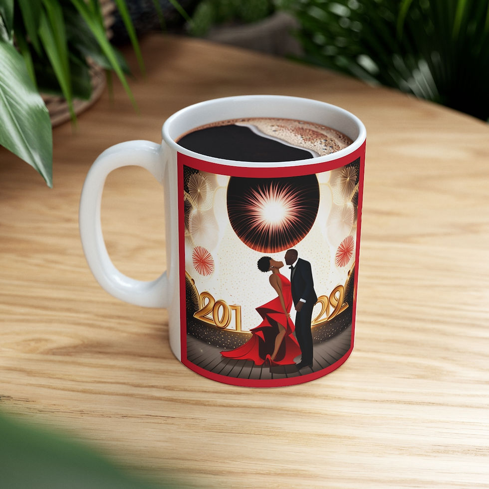 Thumbnail: New Year's Celebration Couple Decorative 11oz Ceramic Coffee Mug Design #2