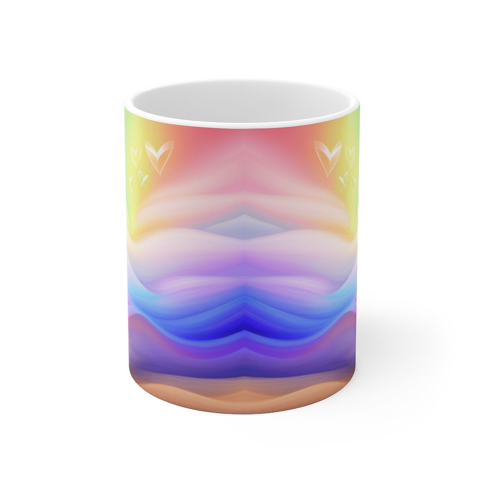 Thumbnail: The Beauty of Pastel Colors with hearts #3 Decorative 11oz Ceramic Coffee Mug