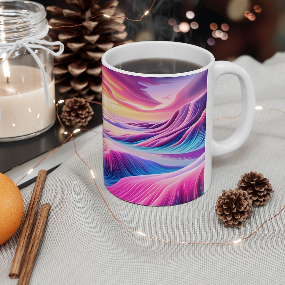 Thumbnail: Aquatic fantasy Sunset #3 Decorative 11oz Ceramic Coffee Mug