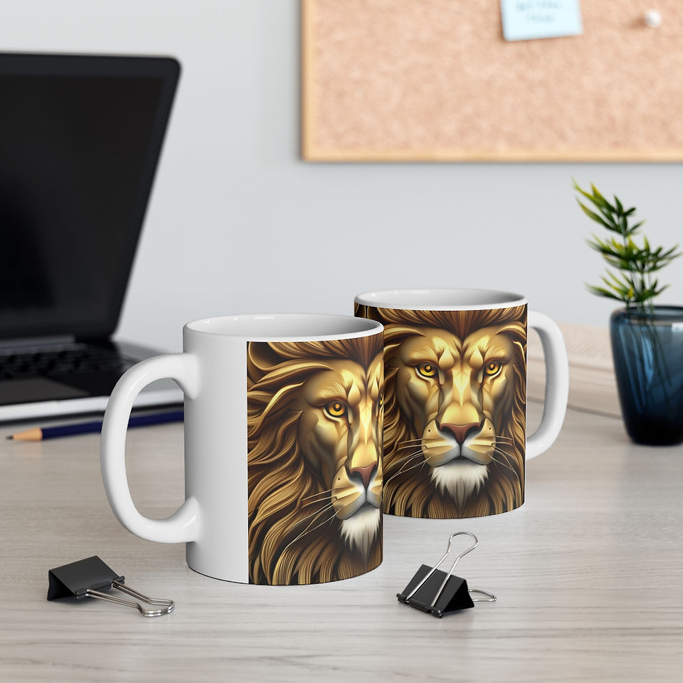 Thumbnail: Lion Gentle and Fierce #7 Mug 11oz mug AI- Unique Artwork