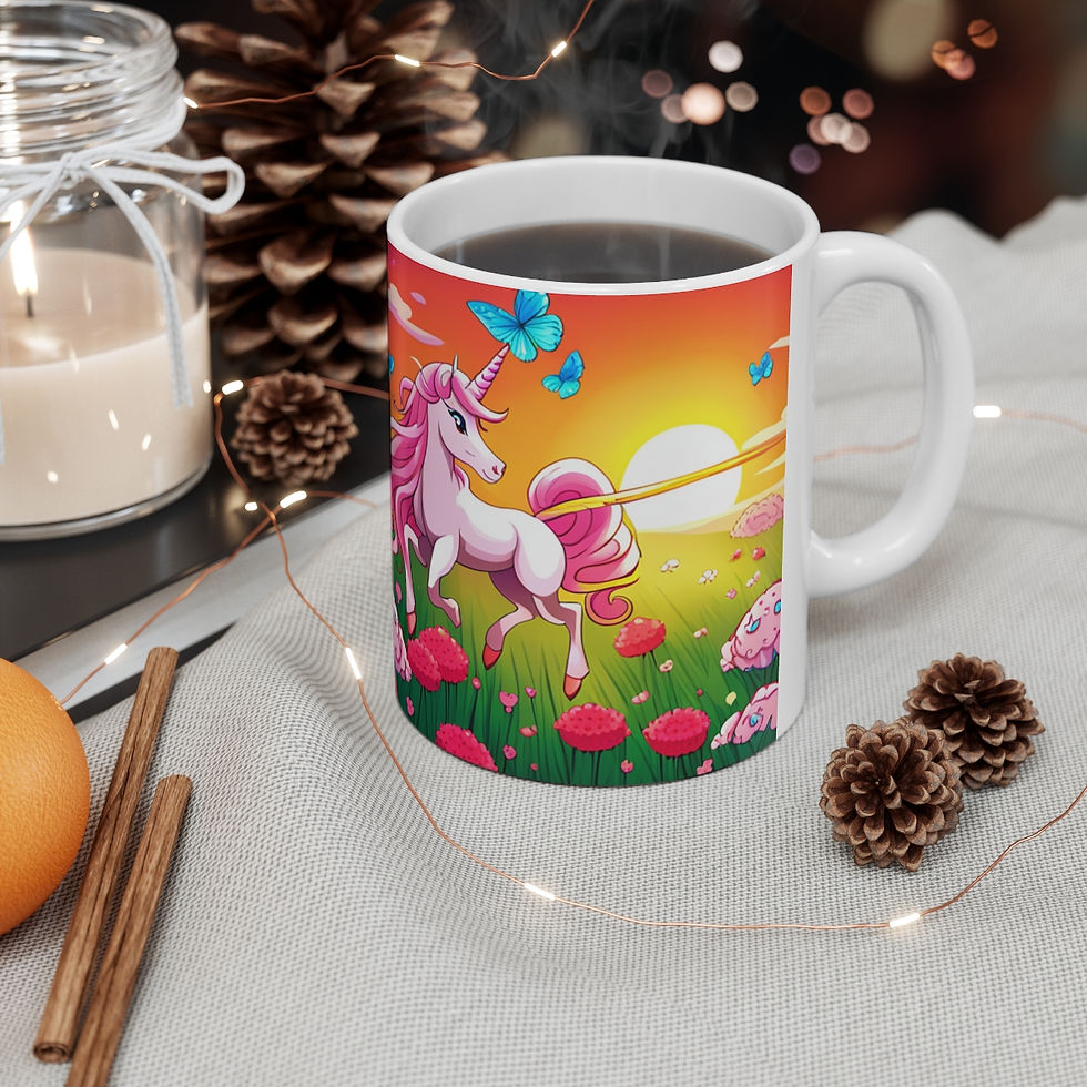 Thumbnail: I Dream of Unicorns & Butterflies #20 Ceramic 11oz Decorative Coffee Mug
