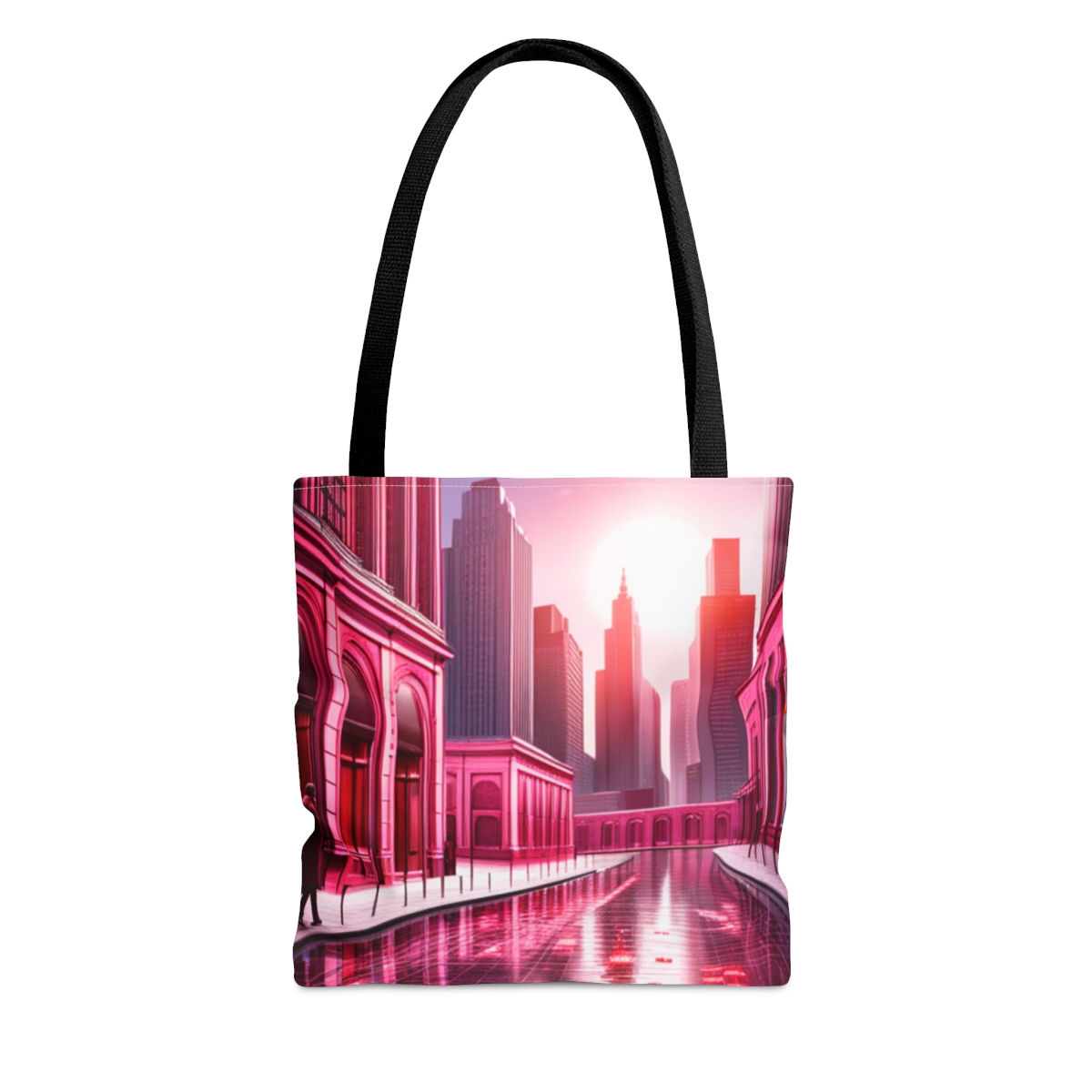 City Line Charming Pink Heart Collection #6 Tote 100% Polyester Sublimination