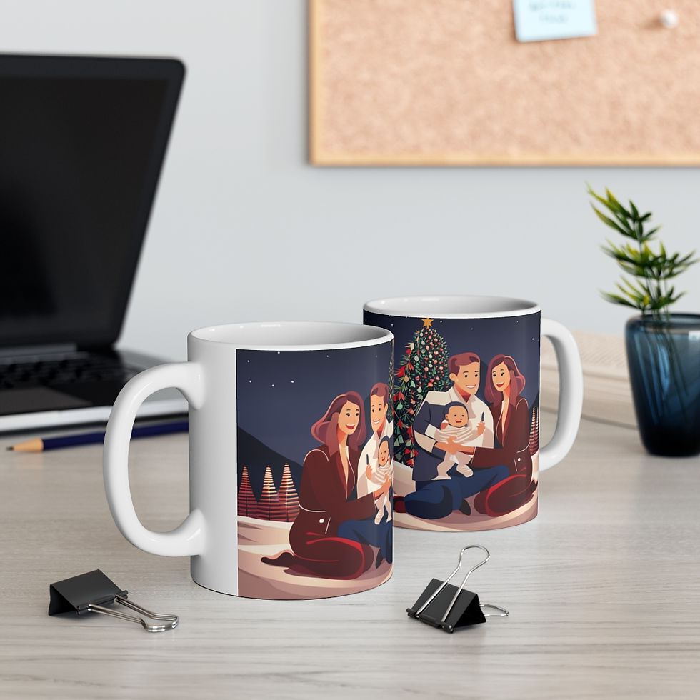 Thumbnail: Parents Baby's First Christmas Decorative 11oz Ceramic Coffee Mug #1 Artwork